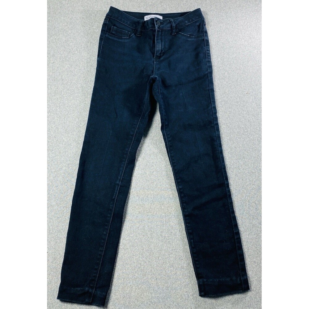 THREAD & OTHER Stretch Black Womens sz 1/2 Faux Pockets Skinny Jeans 26x27